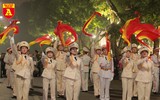 Đoàn nghi lễ Công an nhân dân biểu diễn chào mừng Kỷ niệm 75 năm ngày thành lập Quân đội nhân dân Việt Nam